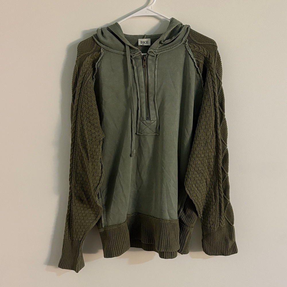 BKE Olive Green Women's Zip-Up Sweater